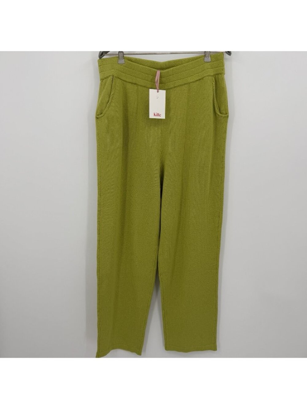 Kilte Collection The Kay Straight Leg Pants in Kiwi 3 L/XL Cotton-Cashmere $345